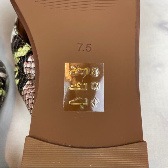 Madewell Skyler Snake Padded Cross Strap Slide Sandals NWOB - Picture 10 of 11